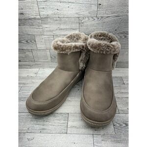 Womens Skechers Cozy Campfire Fresh Breeze Dark Taupe Soft Comfy Slippers Sz 7.5